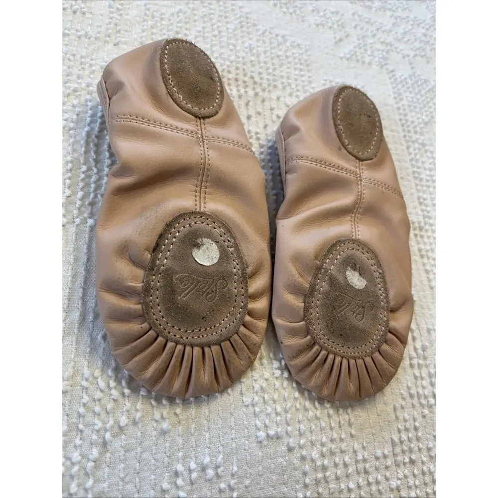 Stelle Girl's Sz 2 Ballet Shoes Slippers Spilt Sole Dance Pink Leather Youth